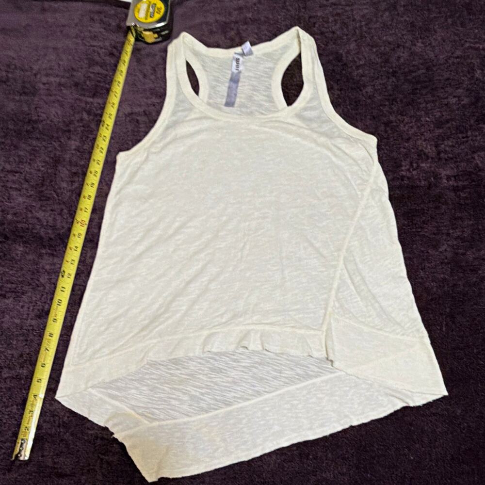LNA Women’s White Solid Knit Layered Racerback Scoop Neck Tank Top M